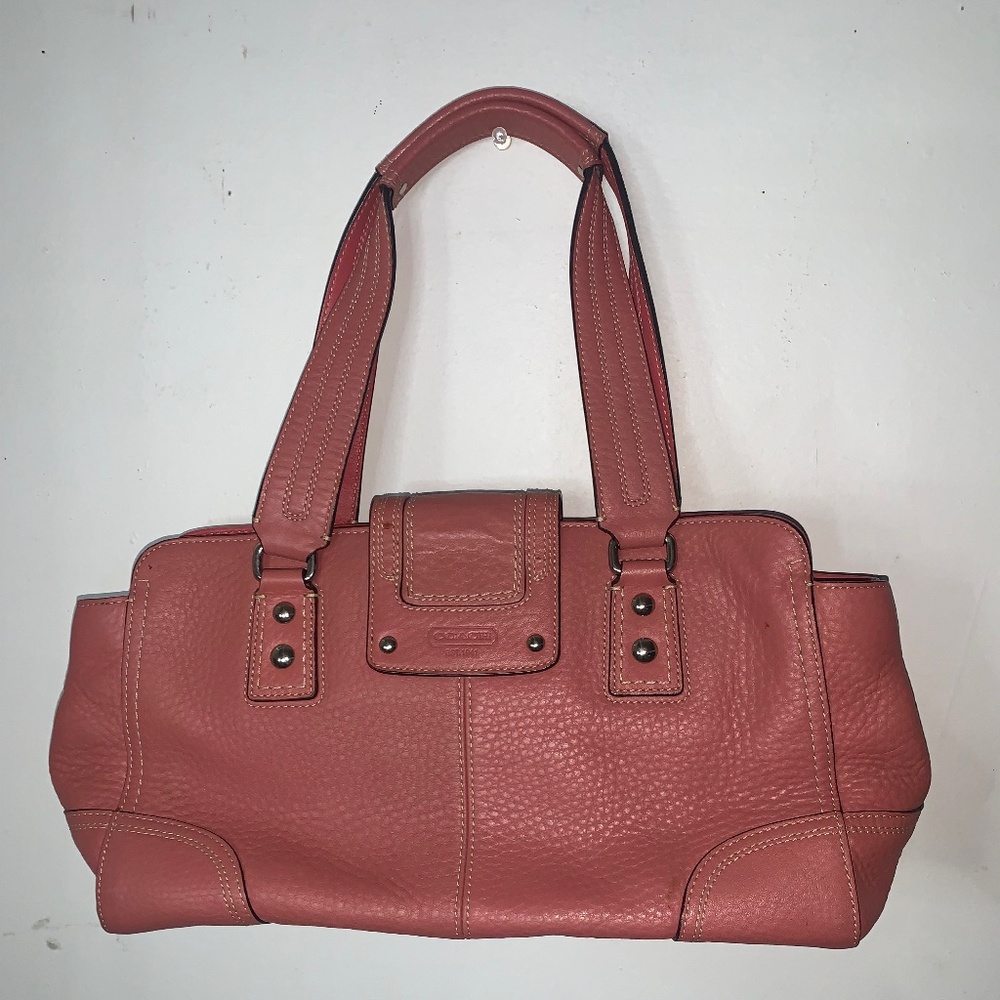 coach hampton turn lock satchel bag